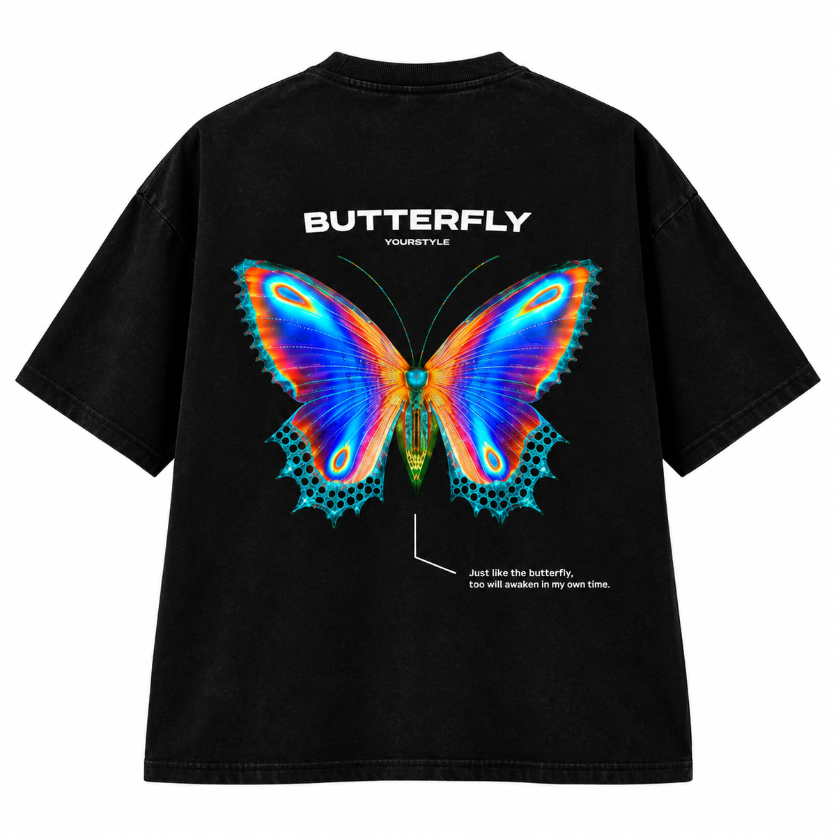 Butterfly Print Tshirt Drop shoulder