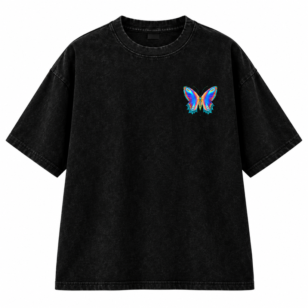 Butterfly Print Tshirt Drop shoulder