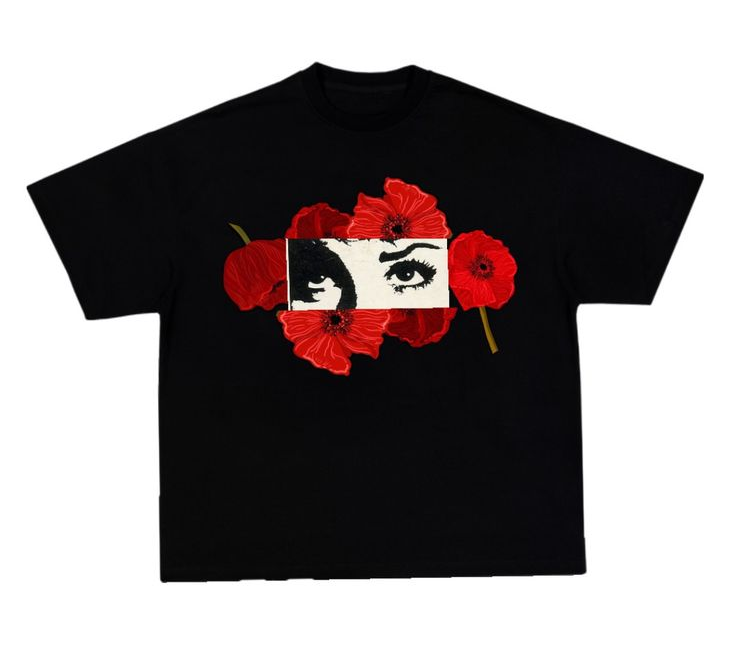 Girl Red Rose Lose fit Tshirt