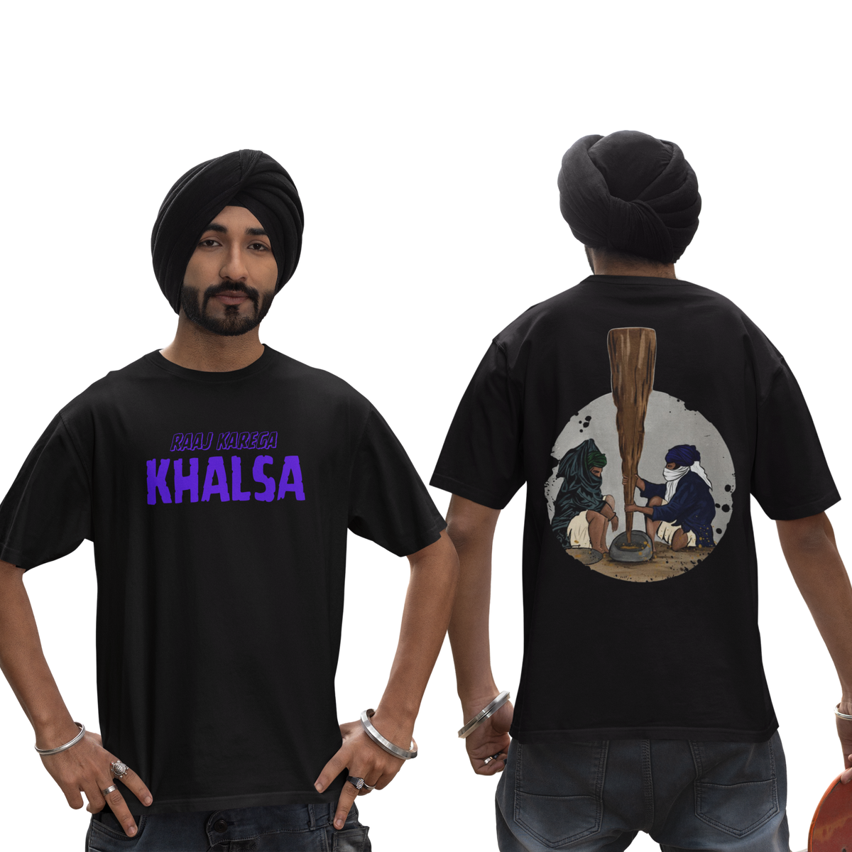 Raaj Karega Khalsa Dropshoulder T-shirt