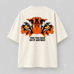 Tiger Eye Print Tshirt Drop Shoulder
