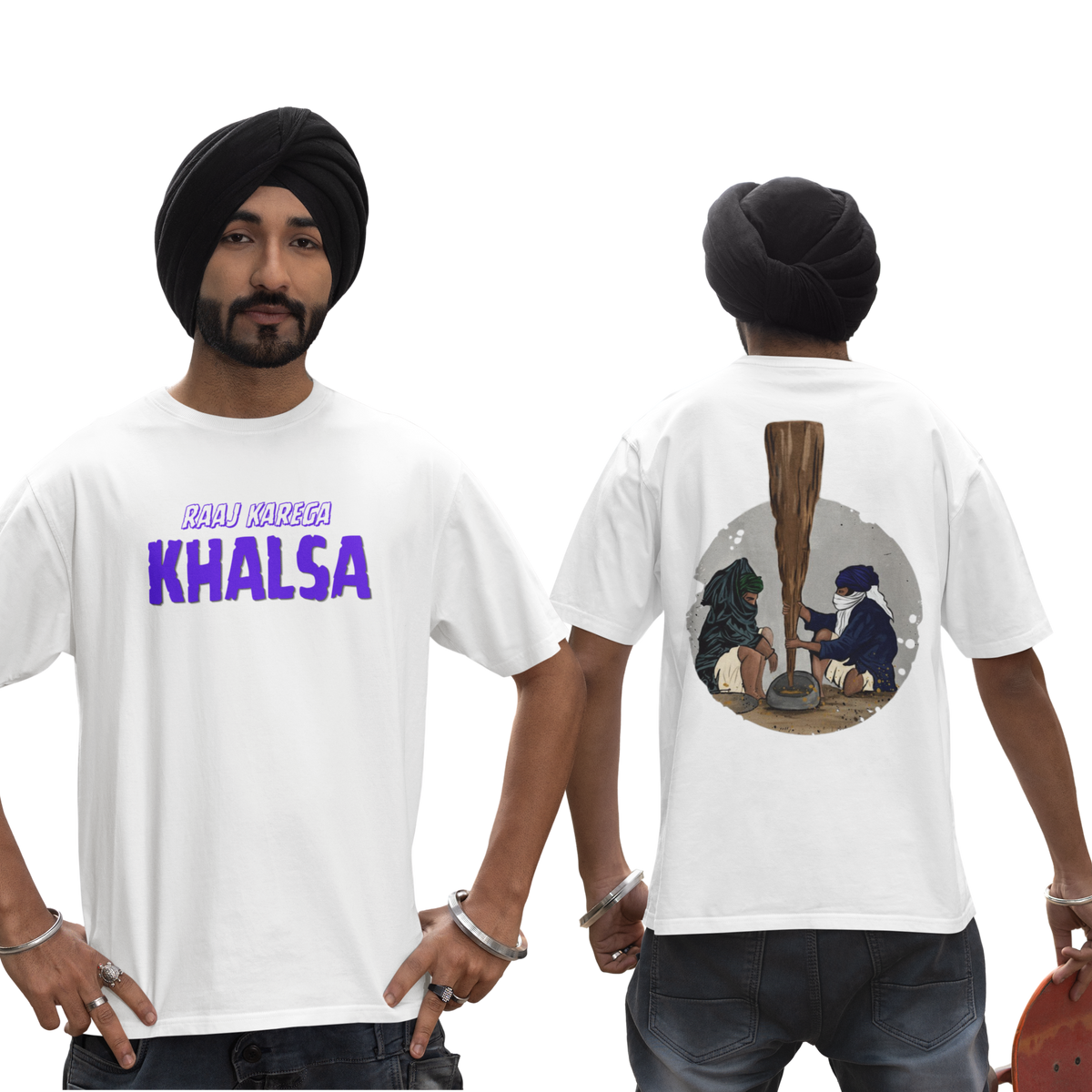 Raaj Karega Khalsa Dropshoulder T-shirt